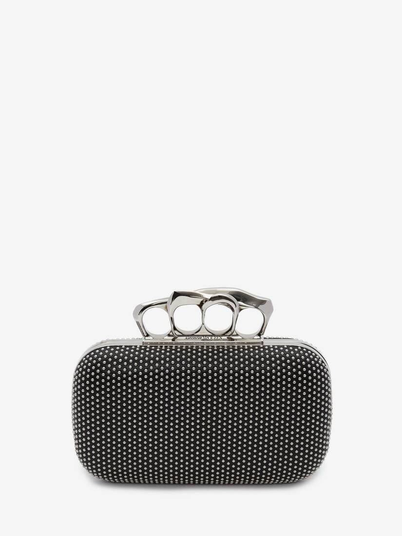 Bolsos De Mano Alexander McQueen Sculptural Four-Ring Pouch Mujer - Negros - Mexico 519-XIKYJH